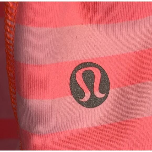 Lululemon Size 4 Warm Up Crew CORAL Stripe hi lo zipper top - Picture 8 of 9